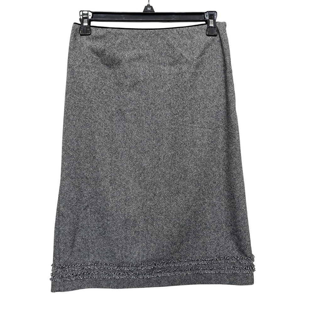 Ann Taylor Stretch Gray Wool Pencil Skirt Womens‎ 2P Petite Academia Heritage